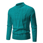 Herren Strickpullover mit Zopfmuster und hohem Kragen R&B