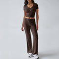 Damen Kombinations-Set mit cropped Oberteil und weiten Hosen R&B