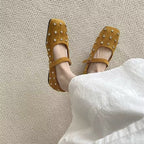 Damen elegante Ballerinas mit modischem Riemchen und glänzenden Strass-Applikationen R&B