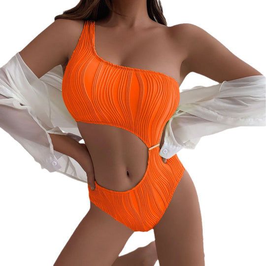 Damen Einseitiger Cut-Out Badeanzug R&B