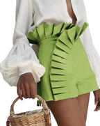 Damen Shorts mit eleganten Rüschendetails und hohem Taillenbund R&B