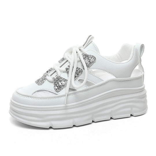 Damen Plattform Sneakers mit glitzernden Akzenten und innovativer Dämpfung R&B