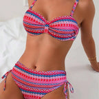 Damen Bikini-Set mit gepolstertem Oberteil und verstellbaren Seitenbändern R&B