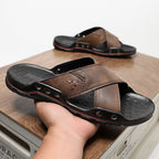 Herren Komfortable und modische Ledersandalen mit verstellbarem Riemensystem R&B