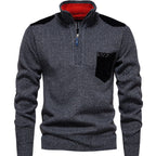 Herren Pullover mit halbhohem Kragen und modischen Akzenten R&B