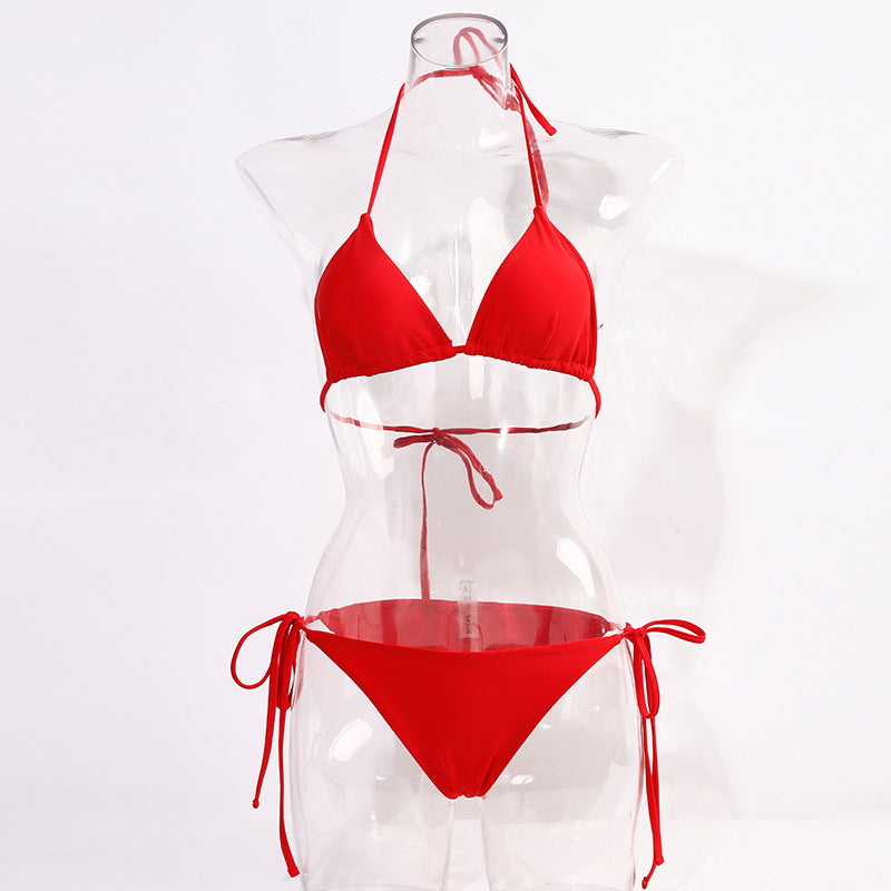 Damen Triangel-Bikini mit verstellbaren Bindebändern und raffinierten Details R&B