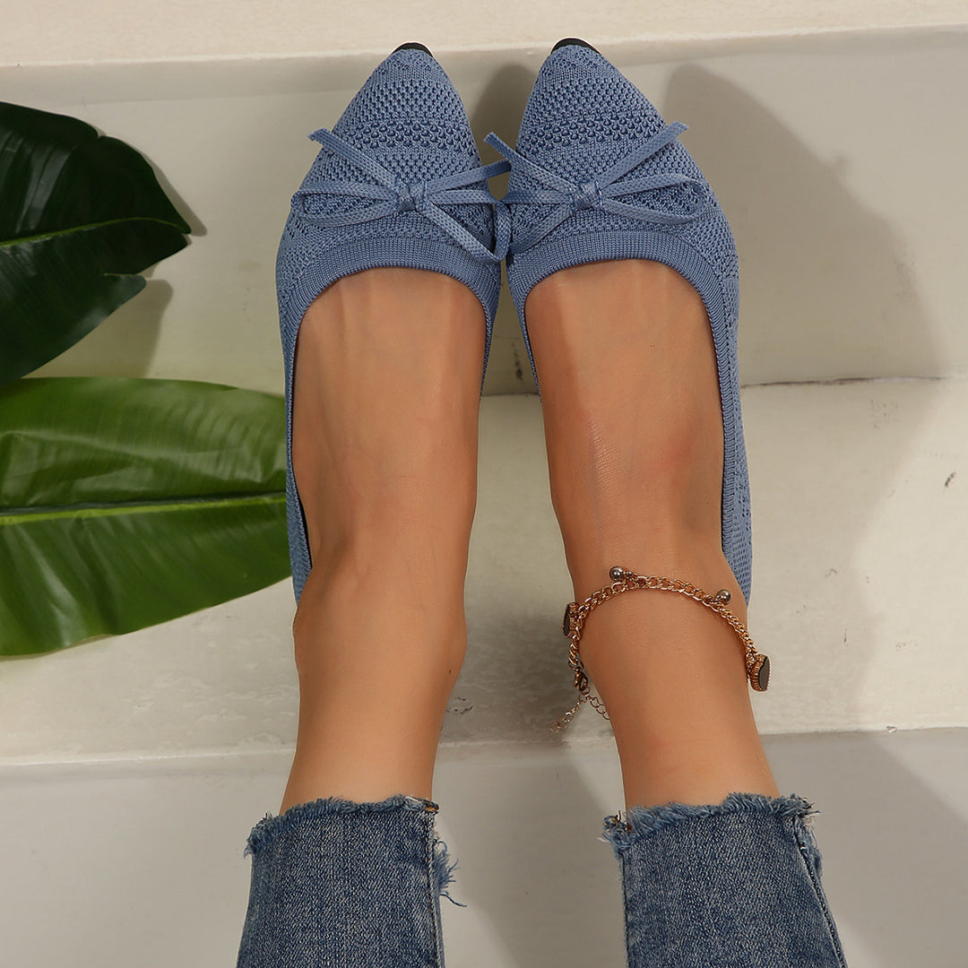 Damen Bequeme und stilvolle Ballerinas mit dekorativer Schleife R&B