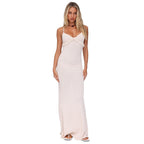 Damen elegantes Maxikleid mit Blütenapplikationen R&B