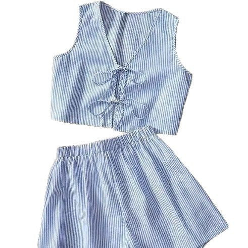 Damen Lounge-Wear Set mit Raffung und Rückenschnürung R&B