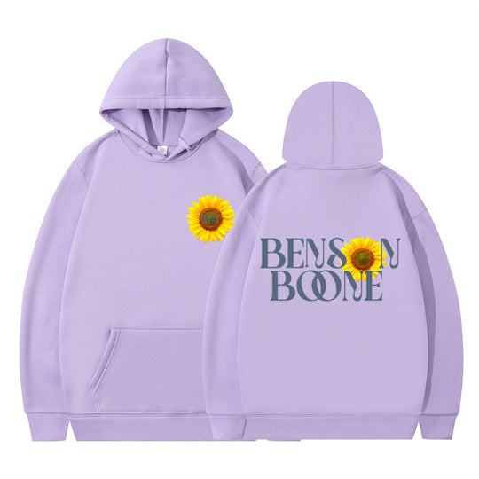 Damen Kapuzenpullover mit einzigartigem Sonnenblumenmotiv und bequemer Passform R&B