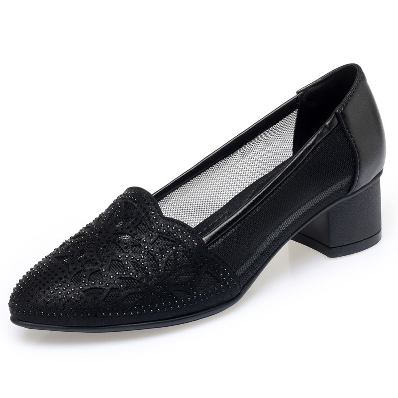 Damen Elegante und luftige Ballerinas mit floralem Lochdesign R&B