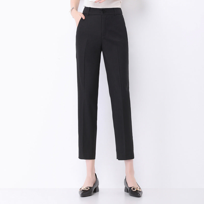 Damen elegante Stoffhose mit schmalem Schnitt