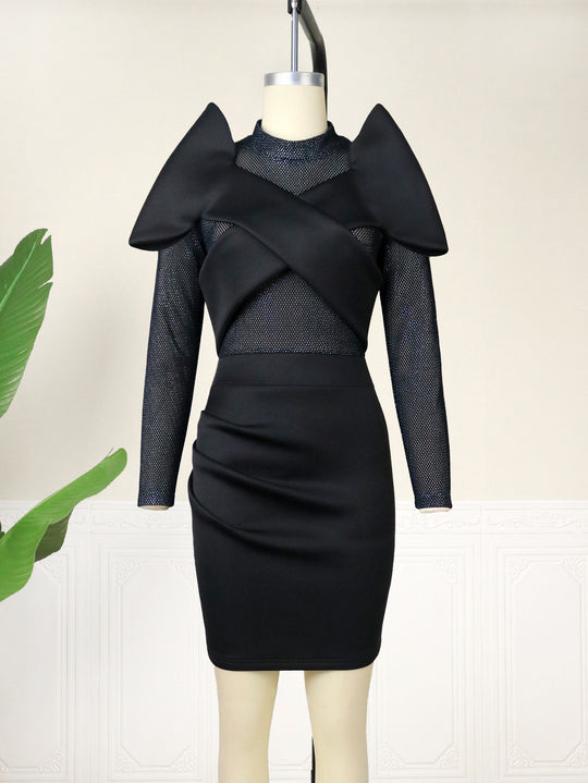 Damen Elegantes Cocktailkleid mit innovativem Rüschendesign R&B
