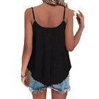 Damen lässiges Top mit feinem Strukturmuster und eleganten Trägern R&B