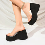 Damen Wedge-Sandalen mit modischem Plateau und geschlossenen Riemen R&B