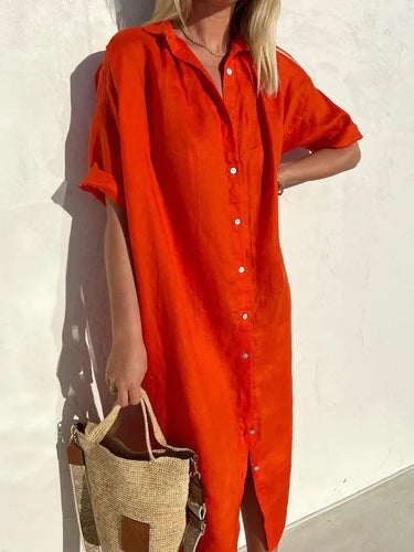 R&B | Lässiges Blusenkleid Mit Knopfleiste