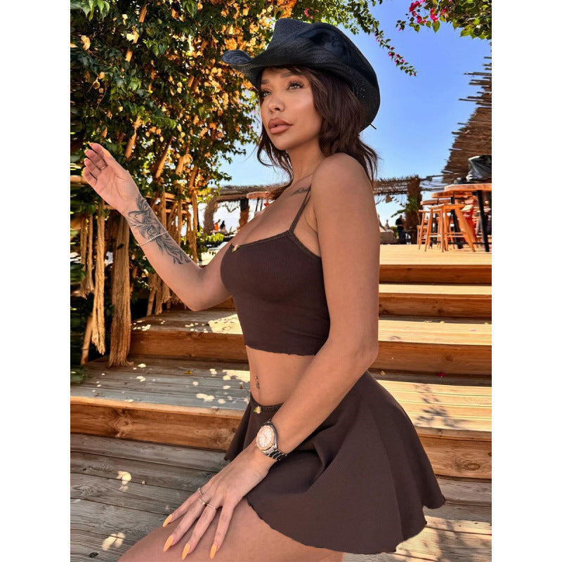 Damen Sommerliches Strandset mit Top und Minirock R&B