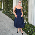 Damen Maxi-Kleid mit elegantem Bustier-Oberteil und fließendem Rock R&B