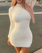 Damen figurbetontes gestricktes Kleid R&B