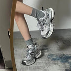 Damen Sportliche Laufschuhe mit atmungsaktiver Mesh-Oberfläche und dämpfender Sohlenkonstruktion R&B