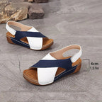 Damen Wedgesandalen mit modischem Kreuzriemen-Design und anatomischer Fußbettung R&B