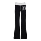 Damen Modische Bootcut-Hose mit elastischem Bund und sportlichen Applikationen R&B