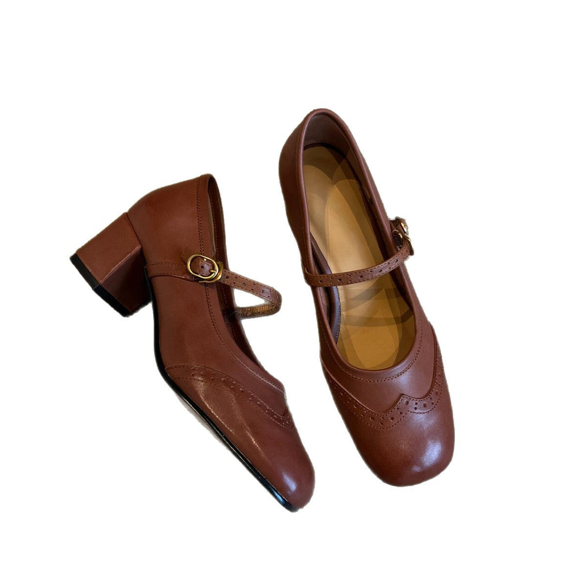 Damen elegante Mary Janes mit modischem Riemen und hochwertiger Ledersohle R&B