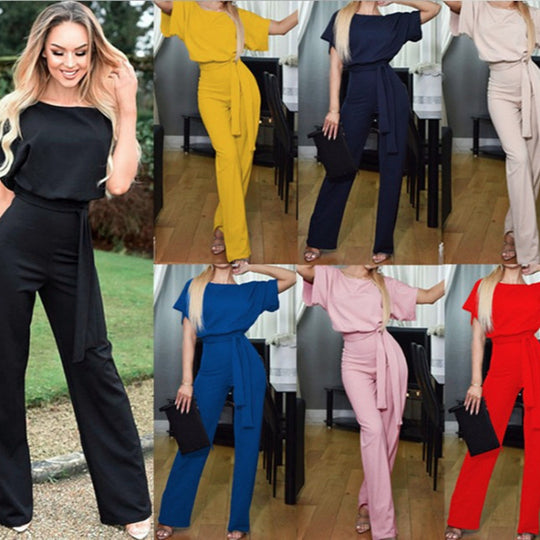 Damen lässiger Zweiteiler mit elegantem Taillengürtel R&B