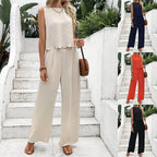 Damen Luftiges Zweiteiliges Outfit mit wellenförmigem Saum R&B