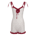 Damen verspielter Jumpsuit mit floralen Akzenten und Rüschendetails R&B