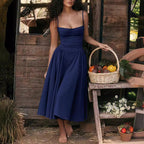 Damen Midi-Kleid mit elegantem Schnitt und komfortablen Trägern R&B