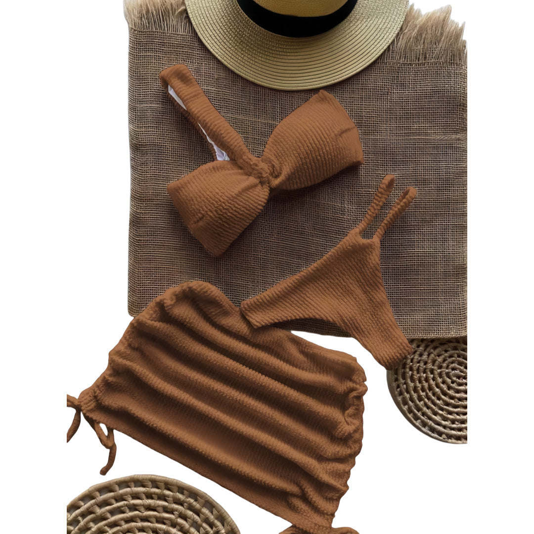 Damen Bandeau-Bikini-Set mit Raffungen R&B