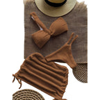 Damen Bandeau-Bikini-Set mit Raffungen R&B