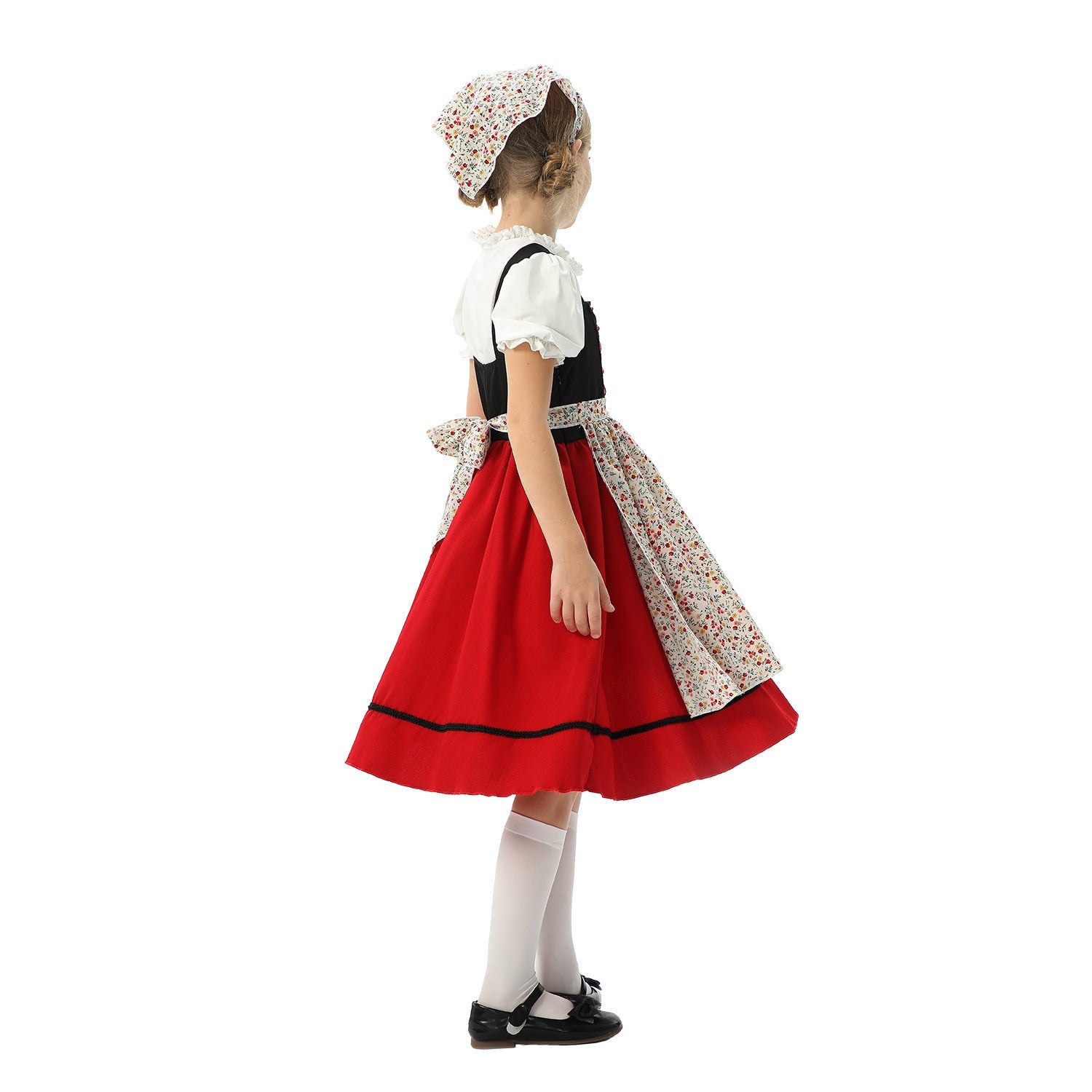 Damen nan traditionelles Kinderdirndl mit Schürze und Kopftuch R&B