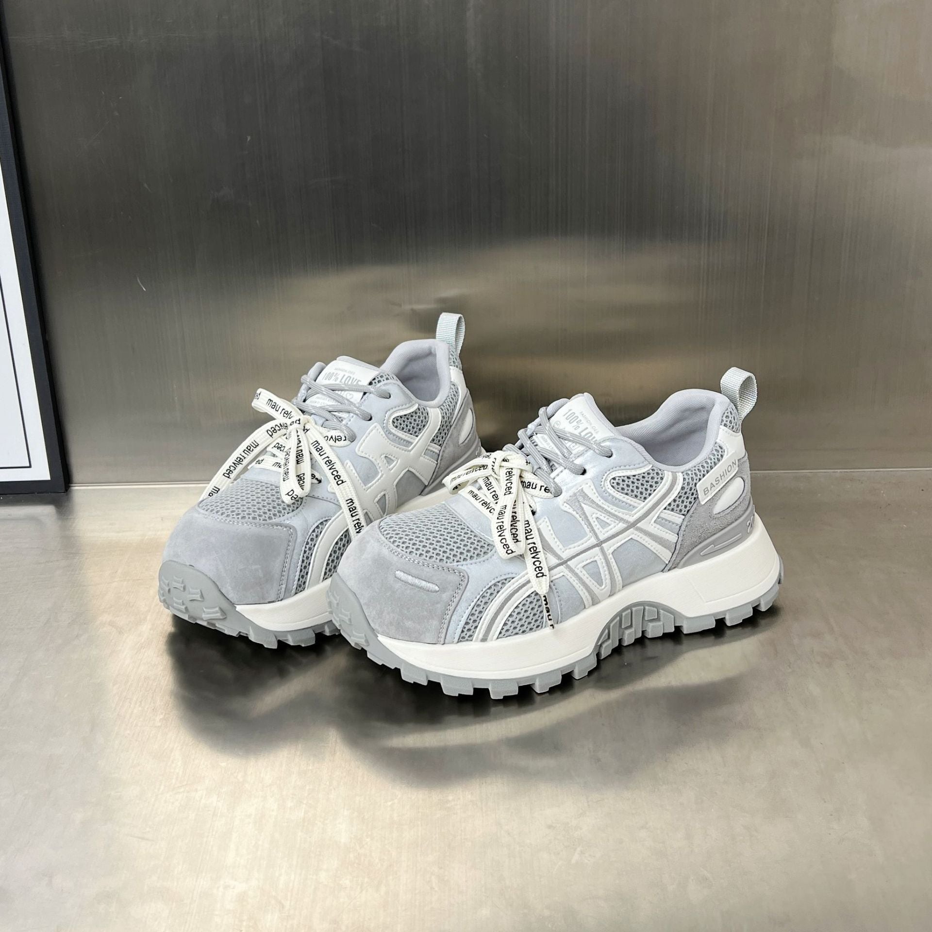 Damen Sportliche Chunky Sneakers mit atmungsaktiver Mesh-Oberfläche und rutschfester Sohle R&B