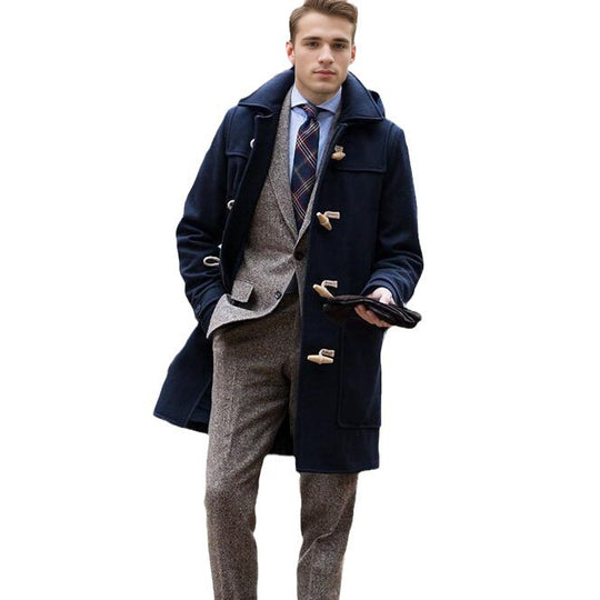 Herren Stilvoller Dufflecoat mit Knopfdetails R&B