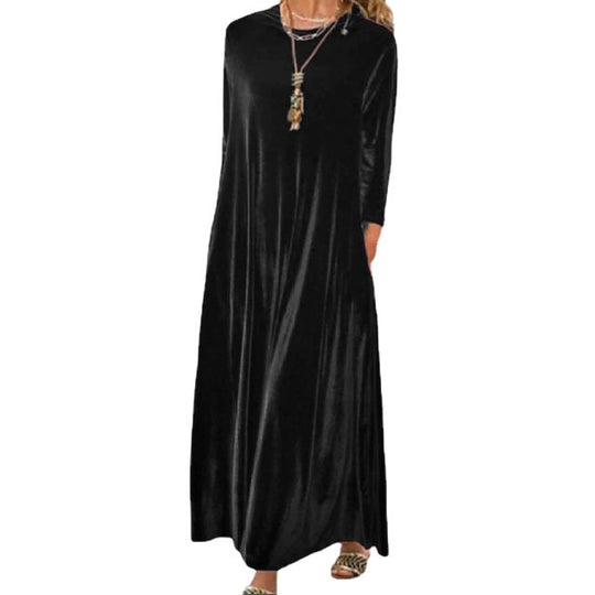 Damen Maxikleid mit elegantem Schnitt und Taschen R&B