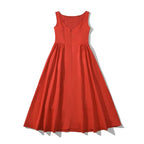 Damen Maxikleid mit elegantem, fließendem Schnitt und Rundhalsausschnitt R&B