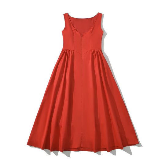 Damen Maxikleid mit elegantem, fließendem Schnitt und Rundhalsausschnitt R&B