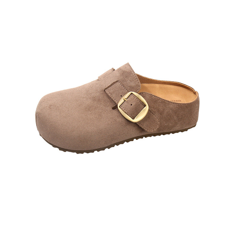 Damen Clogs aus hochwertigem Wildleder mit eleganter Schnalle R&B