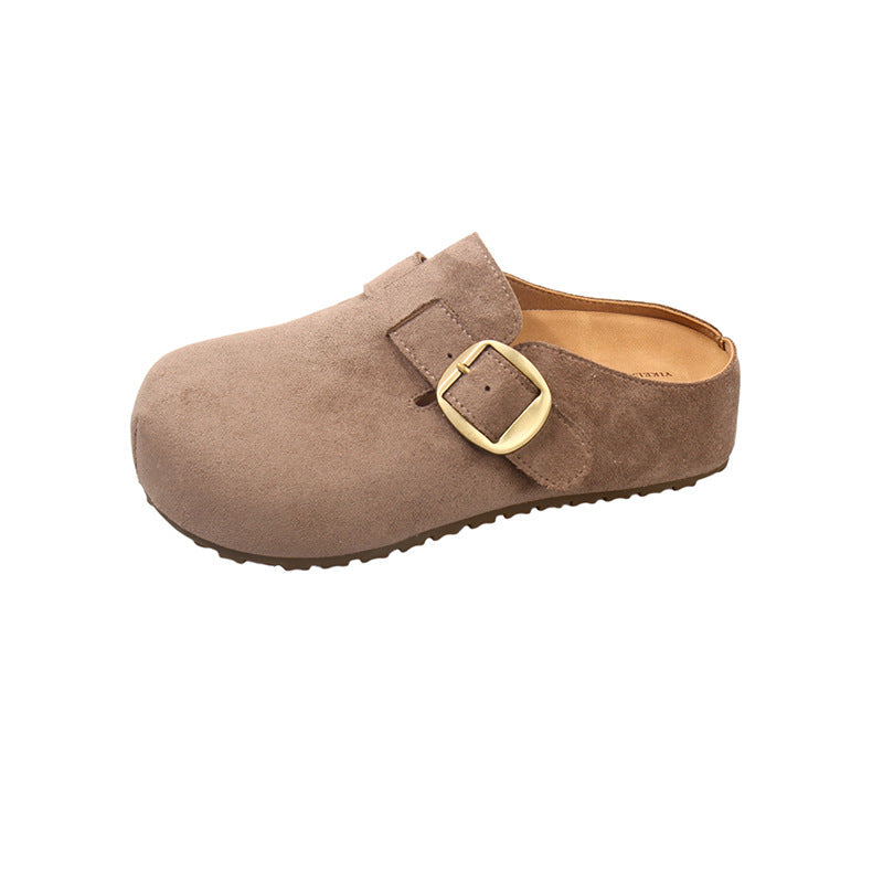 Damen Clogs aus hochwertigem Wildleder mit eleganter Schnalle R&B