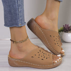 Damen Komfortable Zehentrenner-Sandalen mit floralem Design und ergonomischem Fußbett R&B