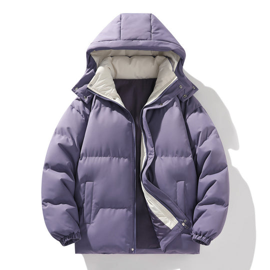 Damen isolierte Steppjacke mit Kapuze und hohem Kragen R&B