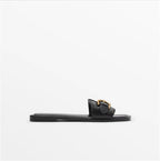 Damen Bequeme Slides mit dekorativem Schnallenakzent R&B
