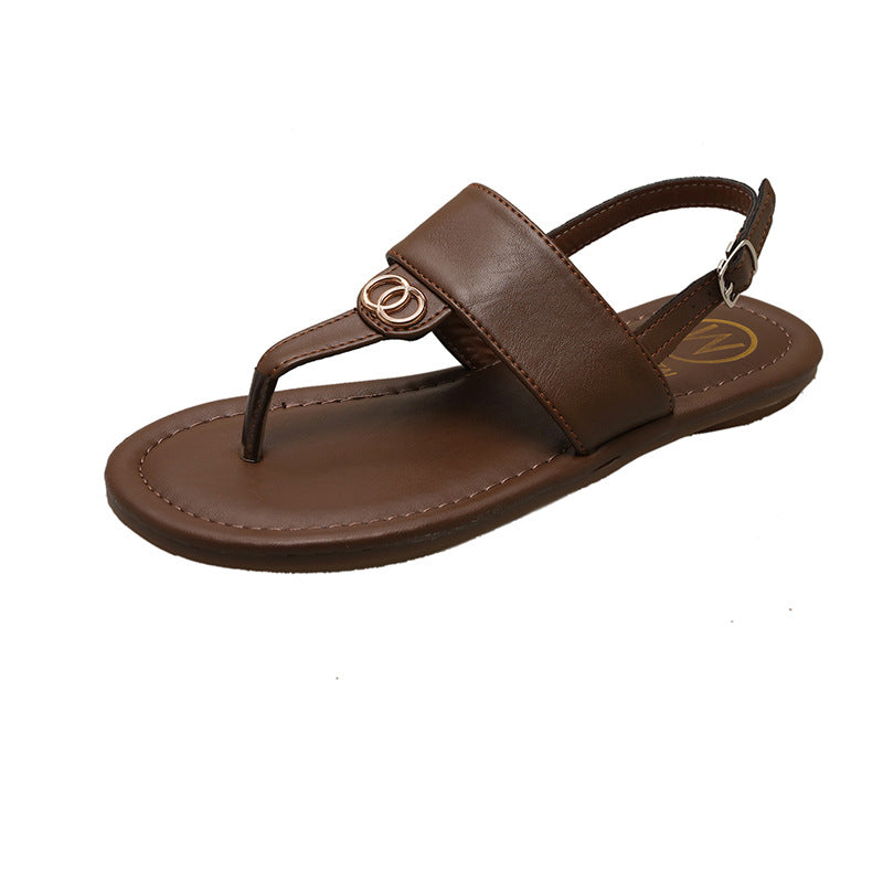 Damen Zehentrenner-Sandalen mit modischem Riemendesign und verstellbarem Riemen R&B