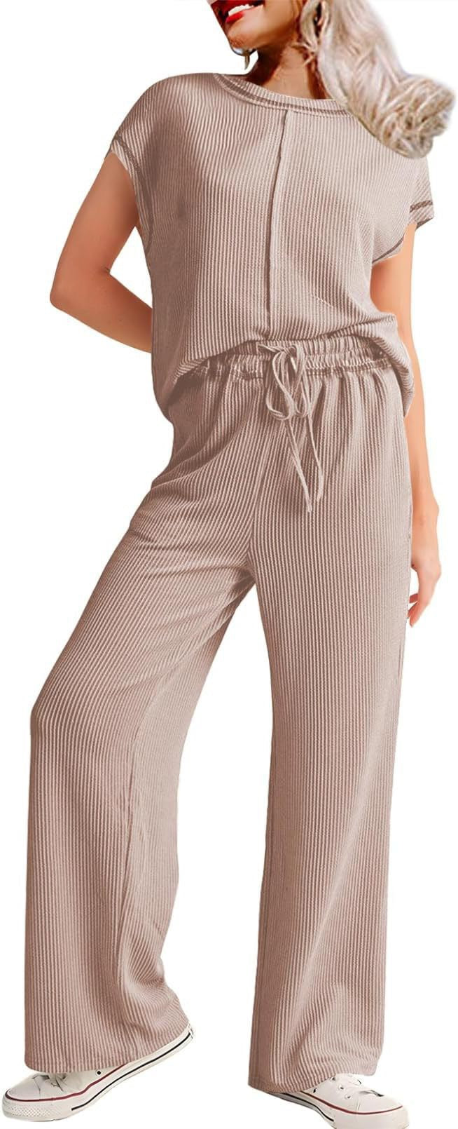 Damen lässiges Jumpsuit mit weit geschnittenem Bein und elastischem Bund R&B