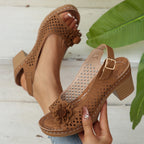 Damen Sandaletten mit floralem Design und rutschfester Sohle R&B