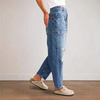 Damen Trendige Vintage Jeans im lässigen Boyfriend-Schnitt mit auffälligen Taschen R&B
