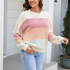 R&B | Modischer Strickpullover Im Farbblockdesign