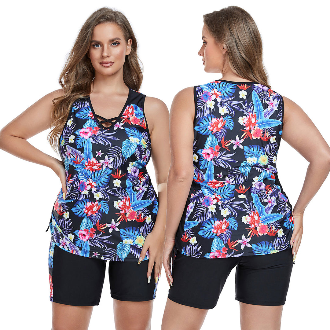 Damen Sportliches Badeoutfit mit floralem Design R&B